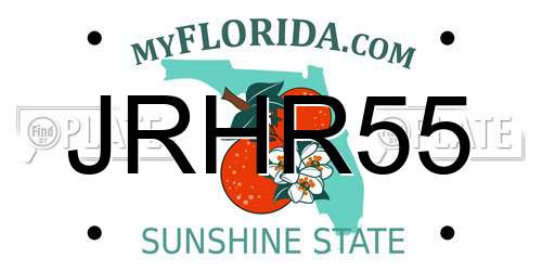 JRHR55 Florida License Plate