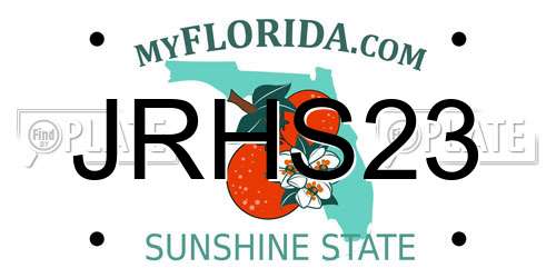 JRHS23 Florida License Plate