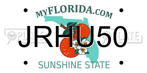 JRHU50 Florida License Plate