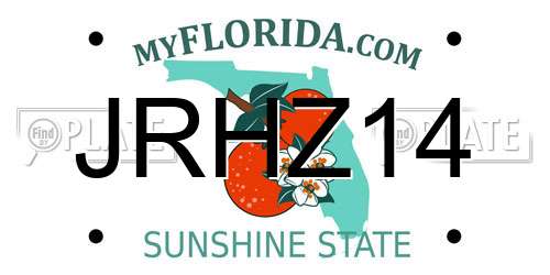 JRHZ14 Florida License Plate