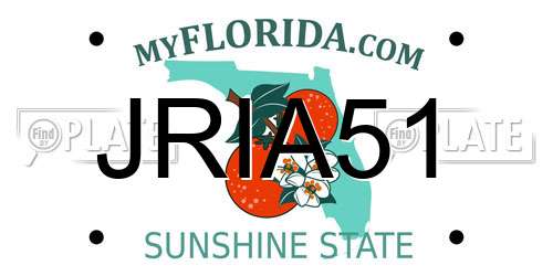 JRIA51 Florida License Plate