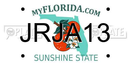 JRJA13 Florida License Plate