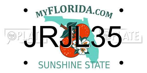 JRJL35 Florida License Plate