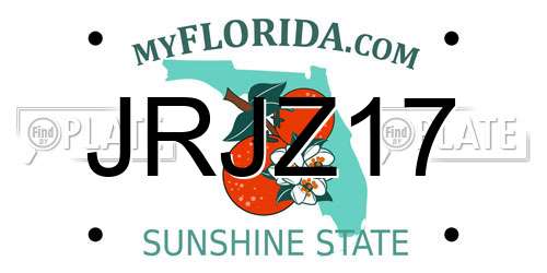 JRJZ17 Florida License Plate