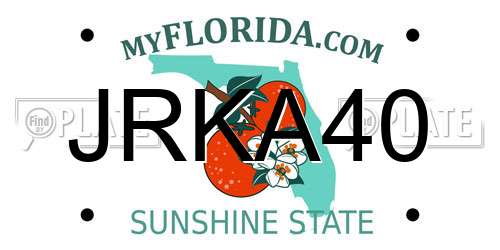 JRKA40 Florida License Plate
