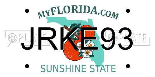 JRKE93 Florida License Plate