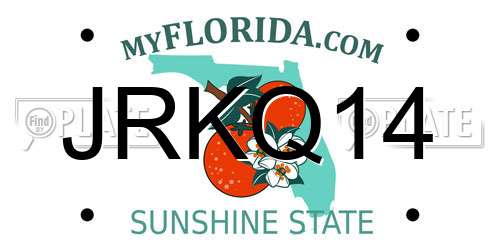 JRKQ14 Florida License Plate