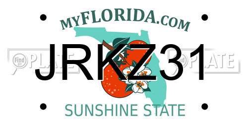 JRKZ31 Florida License Plate