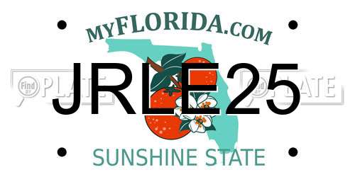 JRLE25 Florida License Plate