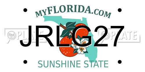 JRLG27 Florida License Plate