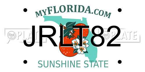 JRLT82 Florida License Plate
