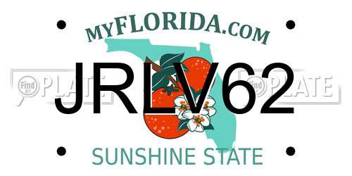JRLV62 Florida License Plate