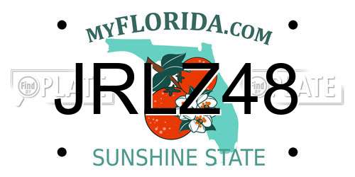 JRLZ48 Florida License Plate