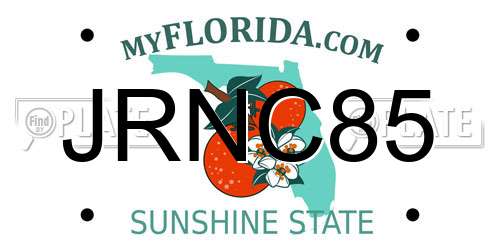 JRNC85 Florida License Plate