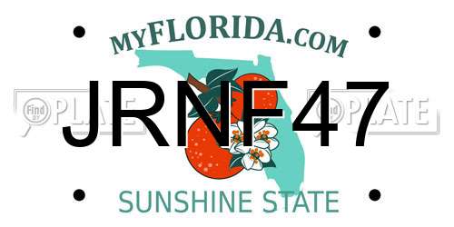 JRNF47 Florida License Plate