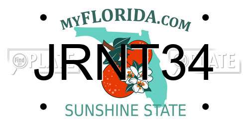JRNT34 Florida License Plate