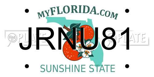 JRNU81 Florida License Plate