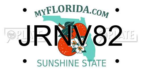 JRNV82 Florida License Plate