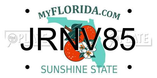 JRNV85 Florida License Plate