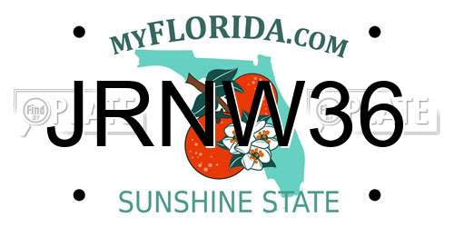 JRNW36 Florida License Plate