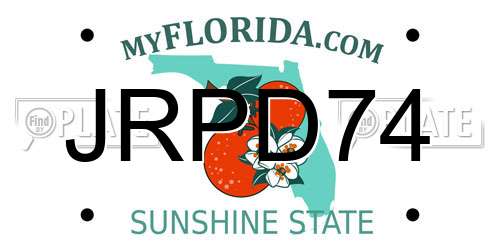 JRPD74 Florida License Plate