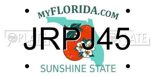 JRPJ45 Florida License Plate