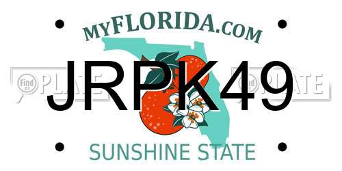 JRPK49 Florida License Plate