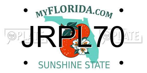 JRPL70 Florida License Plate
