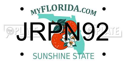 JRPN92 Florida License Plate