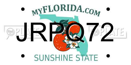JRPQ72 Florida License Plate