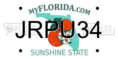 JRPU34 Florida License Plate