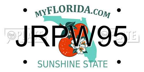 JRPW95 Florida License Plate