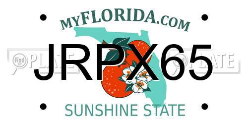JRPX65 Florida License Plate