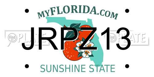 JRPZ13 Florida License Plate