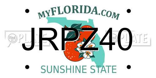 JRPZ40 Florida License Plate