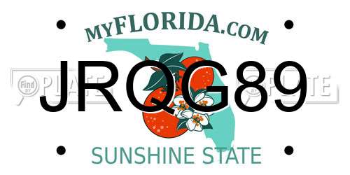 JRQG89 Florida License Plate