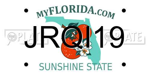 JRQI19 Florida License Plate