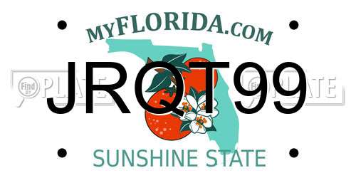 JRQT99 Florida License Plate