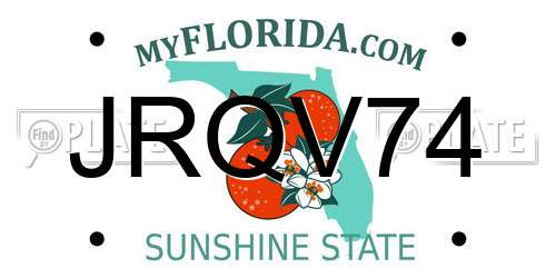 JRQV74 Florida License Plate