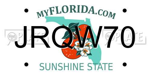 JRQW70 Florida License Plate