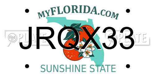 JRQX33 Florida License Plate