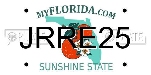 JRRE25 Florida License Plate