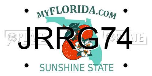 JRRG74 Florida License Plate