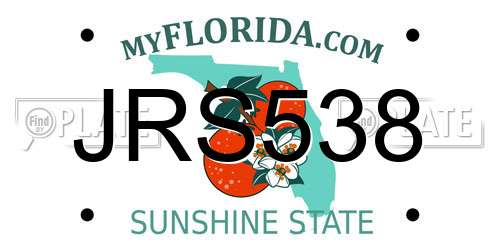 JRS538 Florida License Plate