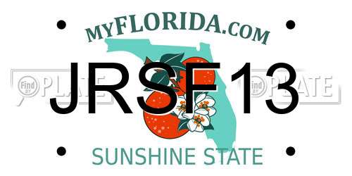 JRSF13 Florida License Plate