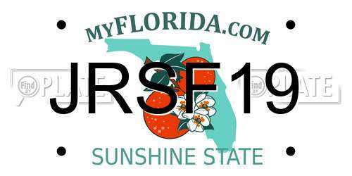 JRSF19 Florida License Plate