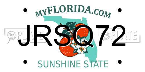 JRSQ72 Florida License Plate