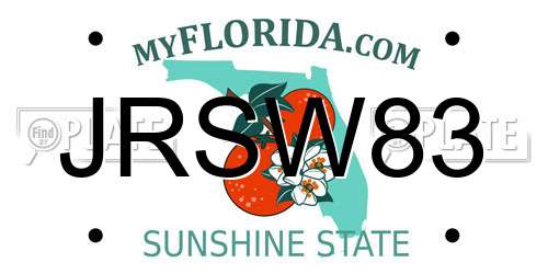 JRSW83 Florida License Plate