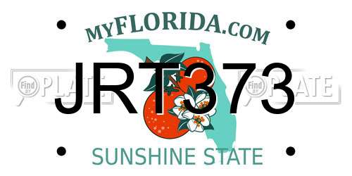 JRT373 Florida License Plate
