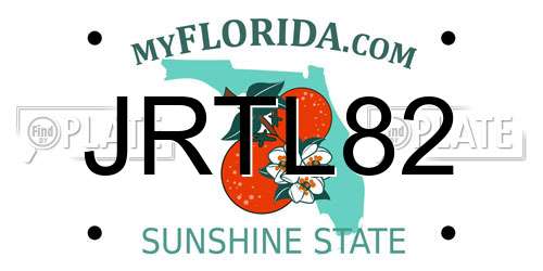 JRTL82 Florida License Plate
